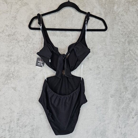 Bar III Tell Me About It Stud One-Piece Swimsuit Womens Size XS Black Push Up - Picture 6 of 7